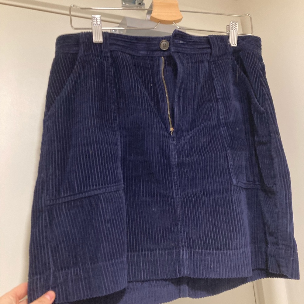 Navy Corduroy Skirt